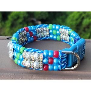 Custom Handmade Beaded Bling Dog Collar